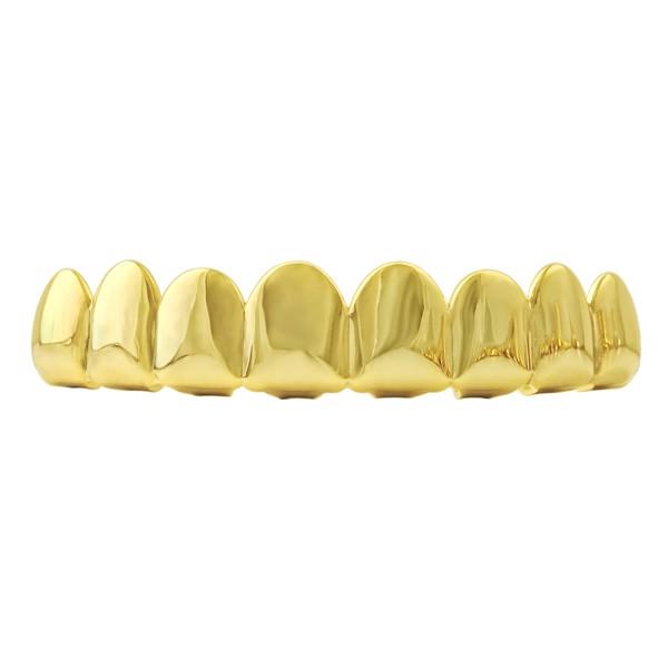 8 Tooth Gold Grillz Top HipHopBling