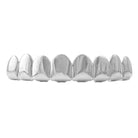 8 Tooth Hip Hop Grillz Rhodium Top HipHopBling