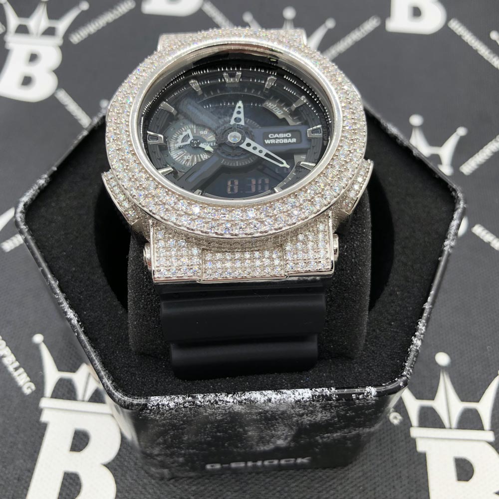 8.00 Carat Moissanite VVS Iced Out G Shock GA110 Custom Watch HipHopBling