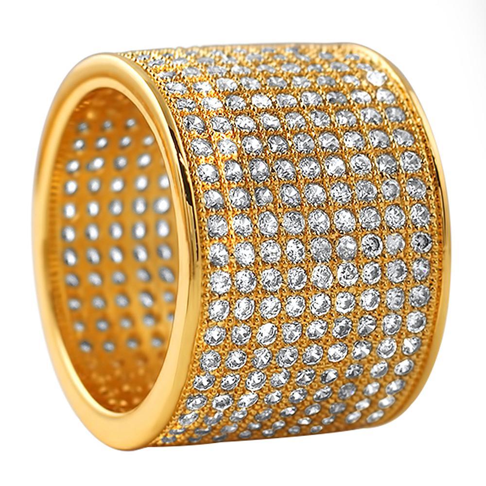 9 Row 360 Eternity Gold Bling Bling Ring 7 HipHopBling