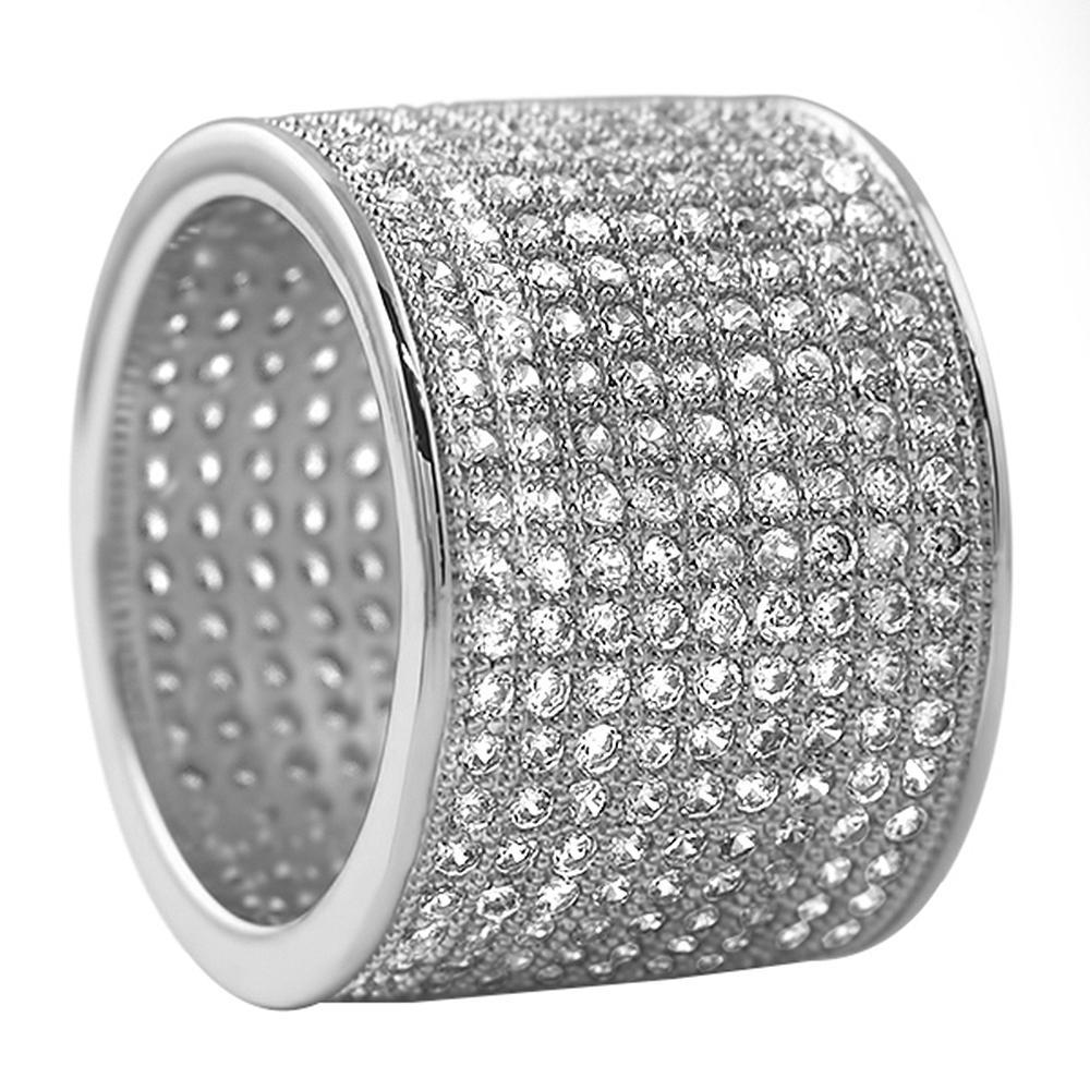 9 Row 360 Eternity Rhodium Bling Bling Ring 7 HipHopBling