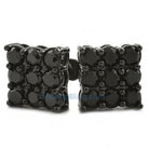 9 Stone Box Black CZ Bling Bling Earrings HipHopBling