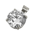 .925 Silver 15MM CZ Solitaire Bling Bling Pendant White Gold HipHopBling