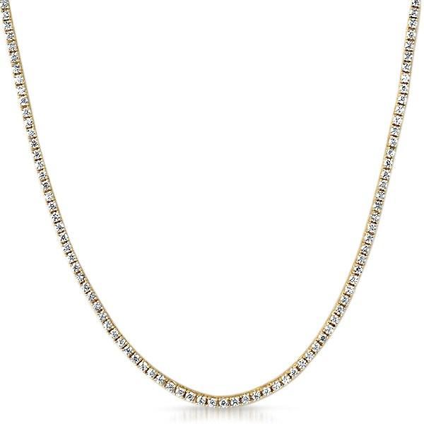 .925 Silver 2MM CZ Micro Tennis Chain Gold Bling 16" HipHopBling
