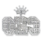 .925 Silver 3D CEO Layered Baguette CZ Iced Out Pendant White Gold HipHopBling