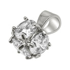 .925 Silver 3D CZ Diamond Bling Bling Solitaire Pendant White Gold HipHopBling