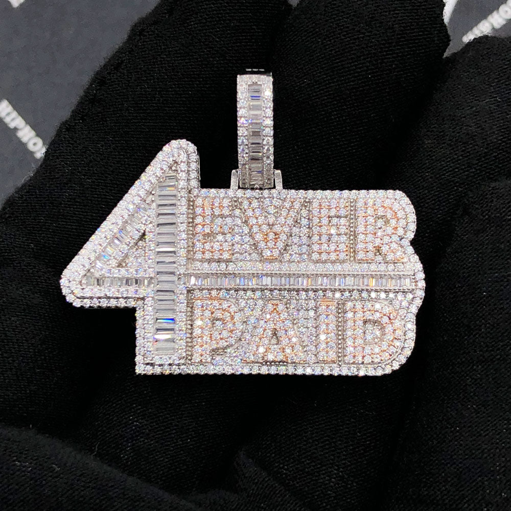 .925 Silver 4 Ever Paid VVS CZ Iced Out Pendant HipHopBling