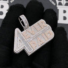 .925 Silver 4 Ever Paid VVS CZ Iced Out Pendant White Gold HipHopBling