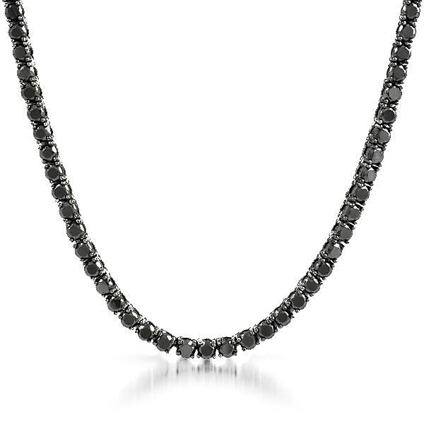 .925 Silver 4MM CZ Bling Tennis Chain Black 16" HipHopBling