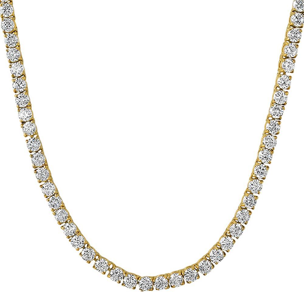 .925 Silver 4MM CZ Bling Tennis Chain Gold 18" HipHopBling