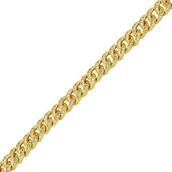 .925 Silver 6MM CZ Bling Bling Gold Cuban Links Bracelet 8" HipHopBling