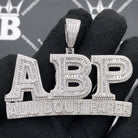 .925 Silver ABP All Bout Paper Baguette VVS CZ Iced Out Pendant White Gold HipHopBling