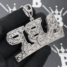 .925 Silver ABP All Bout Paper Baguette VVS CZ Iced Out Pendant White Gold HipHopBling