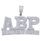 .925 Silver ABP All Bout Paper Baguette VVS CZ Iced Out Pendant White Gold HipHopBling