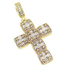 .925 Silver Asscher Cut Cluster CZ Cross White Gold HipHopBling