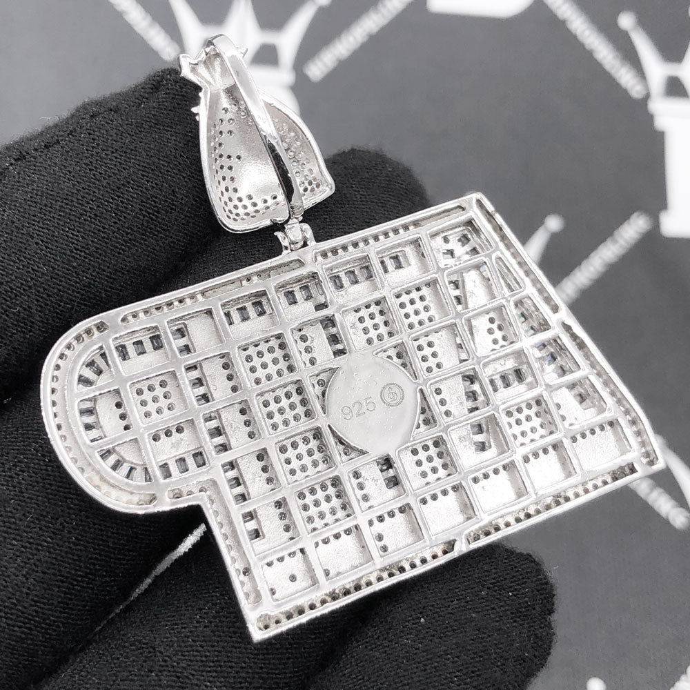 .925 Silver ATP Appreciate the Profit Baguette VVS CZ Iced Out Pendant White Gold HipHopBling