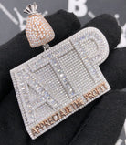 .925 Silver ATP Appreciate the Profit Baguette VVS CZ Iced Out Pendant White Gold HipHopBling