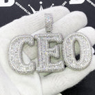 .925 Silver Baguette CEO VVS CZ Iced Out Pendant Yellow Gold HipHopBling