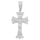 .925 Silver Baguette Custom Cross VVS CZ Iced Out Pendant HipHopBling
