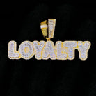 .925 Silver Baguette LOYALTY VVS CZ Iced Out Pendant Yellow Gold HipHopBling