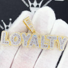 .925 Silver Baguette LOYALTY VVS CZ Iced Out Pendant Yellow Gold HipHopBling