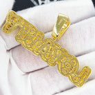 .925 Silver Baguette LOYALTY VVS CZ Iced Out Pendant Yellow Gold HipHopBling