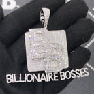 .925 Silver Billionaire Bosses Baguette VVS CZ Iced Out Pendant White Gold HipHopBling