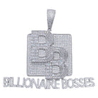 .925 Silver Billionaire Bosses Baguette VVS CZ Iced Out Pendant White Gold HipHopBling