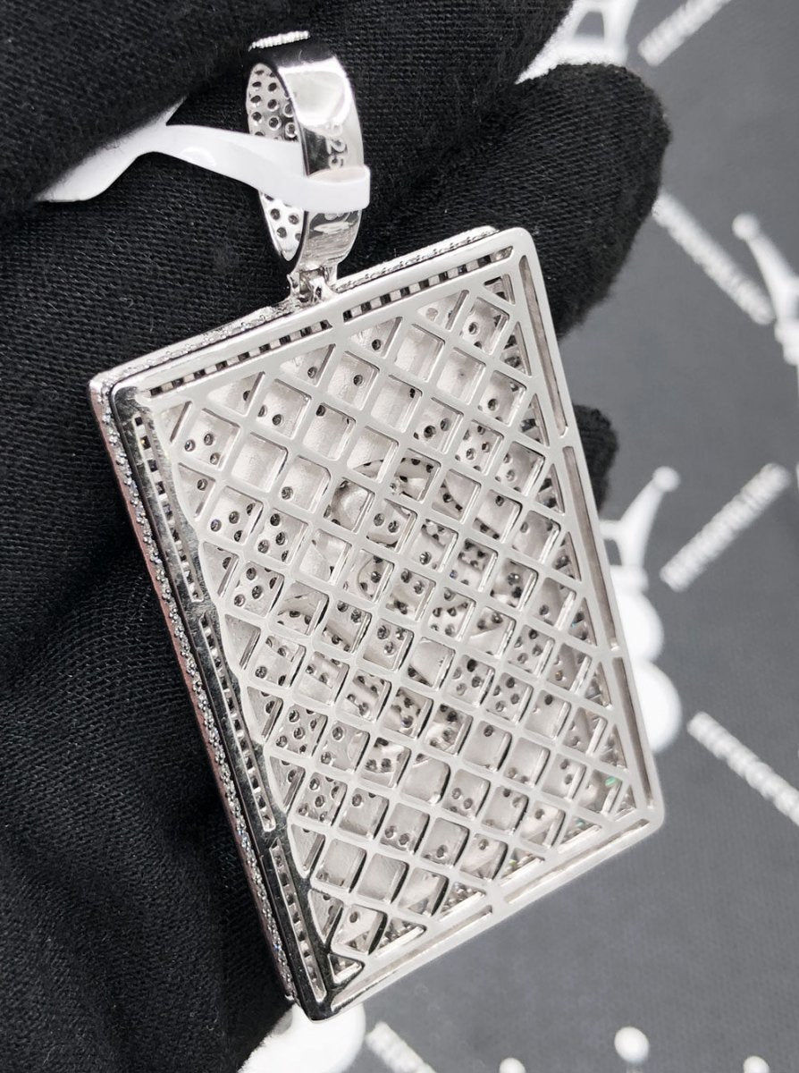 .925 Silver BL Boss Life Baguette VVS CZ Iced Out Pendant White Gold HipHopBling