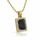 .925 Silver Black Gem Hip Hop Pendant HipHopBling