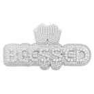 .925 Silver BLE$$ED CZ Iced Out Pendant HipHopBling