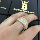 .925 Silver Bling Bling Royal 360 Eternity Band Gold CZ Ring HipHopBling