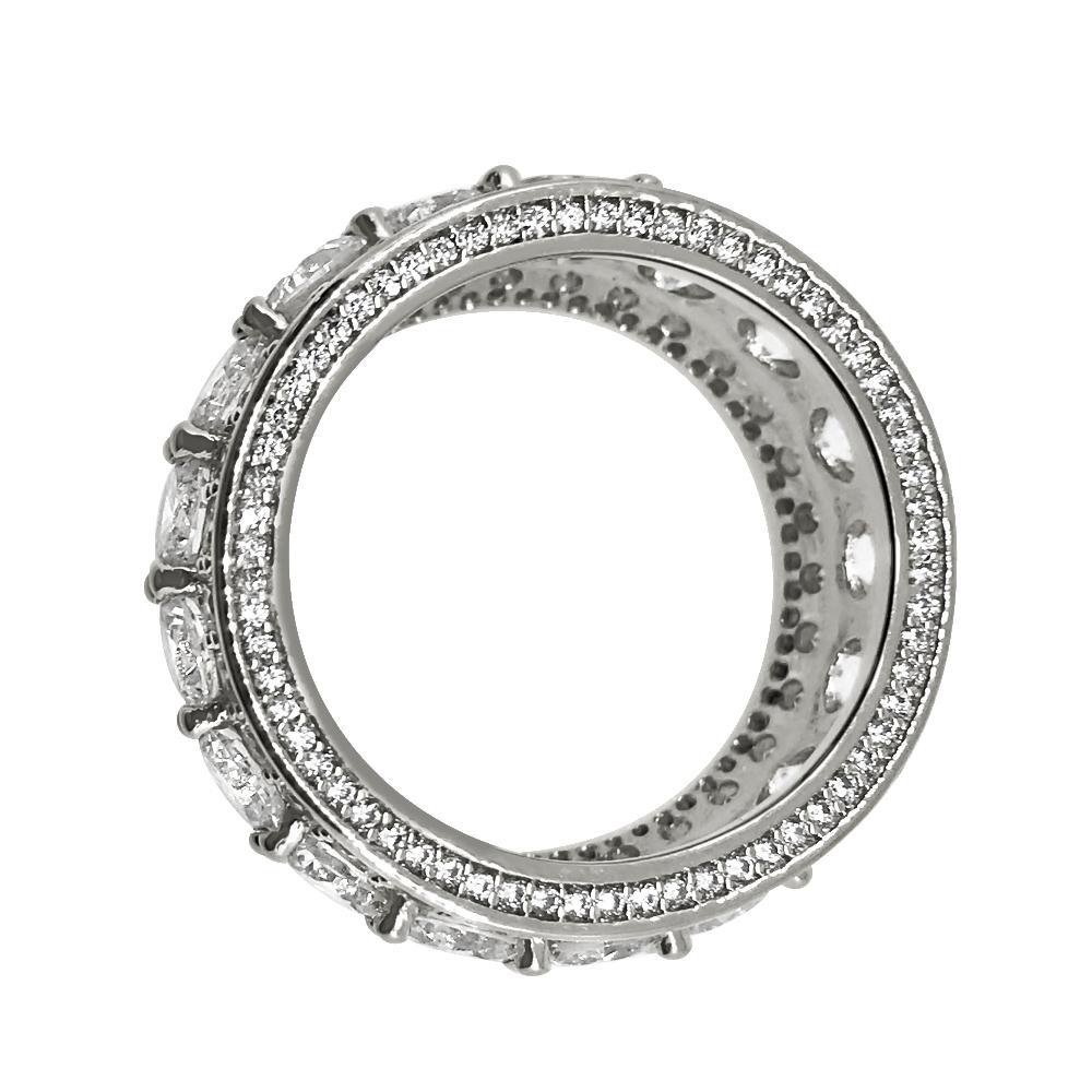 .925 Silver Bling Bling Royal 360 Eternity Band Rhodium CZ Ring 7 HipHopBling