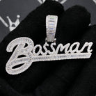 .925 Silver Bossman VVS CZ Iced Out Pendant White Gold HipHopBling