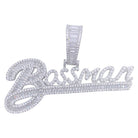 .925 Silver Bossman VVS CZ Iced Out Pendant White Gold HipHopBling