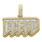 .925 Silver BREAD Baguette VVS CZ Hip Hop Bling Pendant Yellow Gold HipHopBling