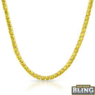 .925 Silver Canary CZ Gold 3MM Tennis Chain Bling Bling 18" HipHopBling