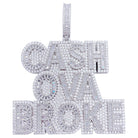 .925 Silver CASH OVA BROKE VVS CZ Iced Out Pendant White Gold HipHopBling