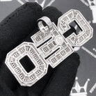 .925 Silver CEO 3D Baguette VVS CZ Iced Out Pendant White Gold HipHopBling