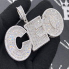 .925 Silver CEO 3D Baguette VVS CZ Iced Out Pendant White Gold HipHopBling