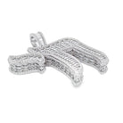 .925 Silver Chai Baguette CZ Iced Out Pendant White Gold HipHopBling