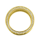 .925 Silver Channel Set 360 Eternity Band Gold CZ Bling Ring 7 HipHopBling