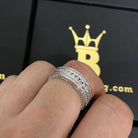 .925 Silver Channel Set 360 Eternity Band Rhodium CZ Bling Ring 7 HipHopBling