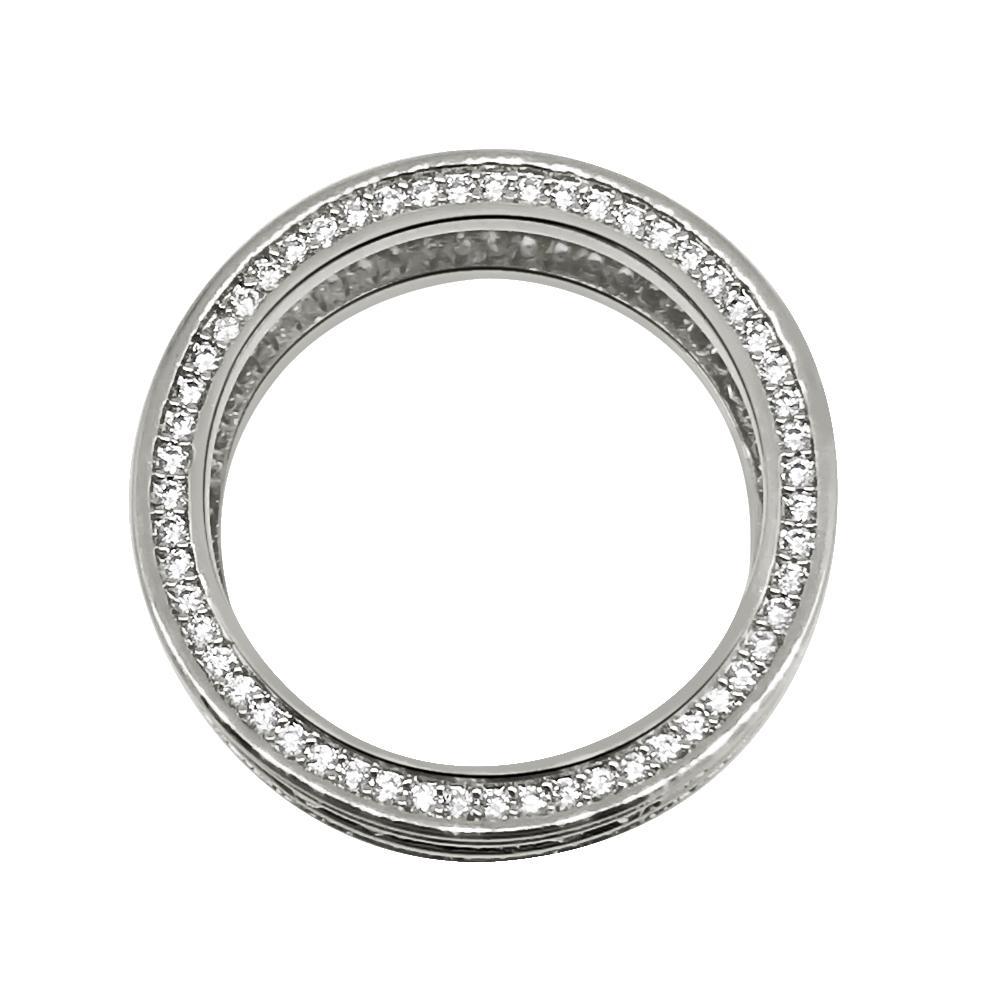 .925 Silver Channel Set 360 Eternity Band Rhodium CZ Bling Ring 7 HipHopBling