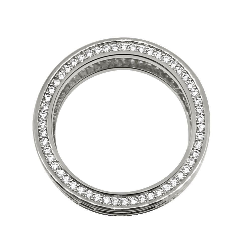 .925 Silver Channel Set 360 Eternity Band Rhodium CZ Bling Ring 7 HipHopBling
