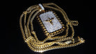 .925 Silver Cherub Angel Rhodium Cuban CZ Rectangle Pendant White Gold HipHopBling