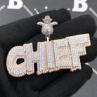 .925 Silver CHIEF VVS CZ Iced Out Pendant White Gold HipHopBling