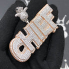 .925 Silver CHIEF VVS CZ Iced Out Pendant White Gold HipHopBling