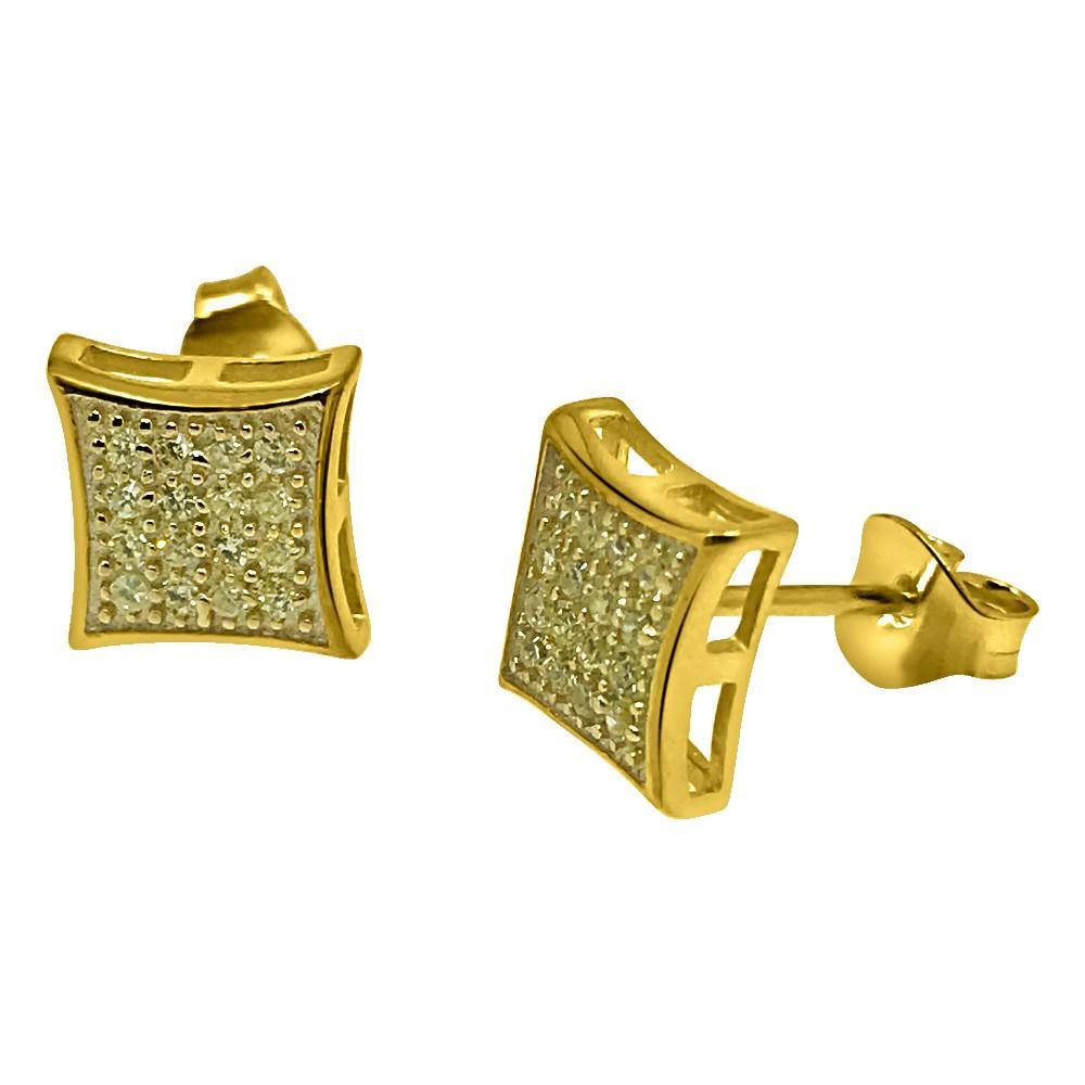 .925 Silver CZ Lemonade Kite 32 Stone Bling Bling Earrings HipHopBling