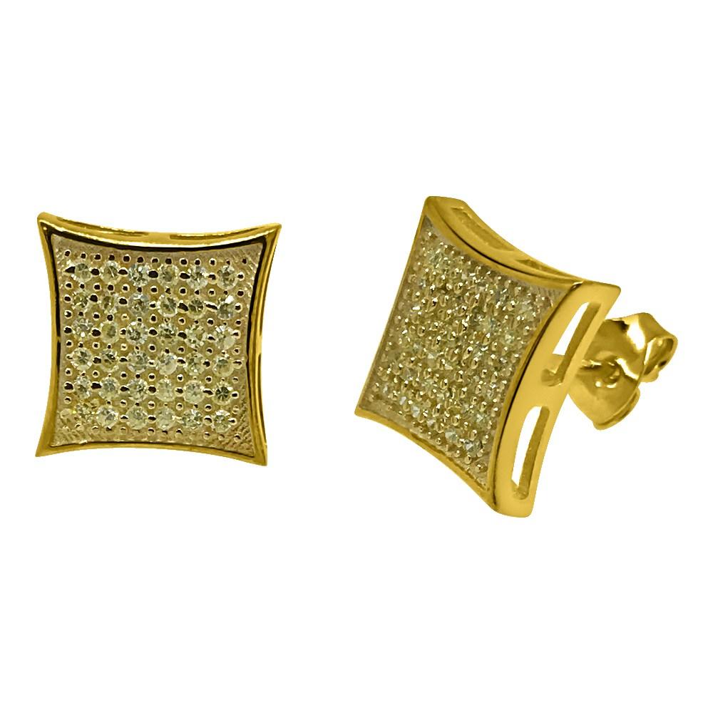 .925 Silver CZ Lemonade Kite L Bling Bling Earrings HipHopBling